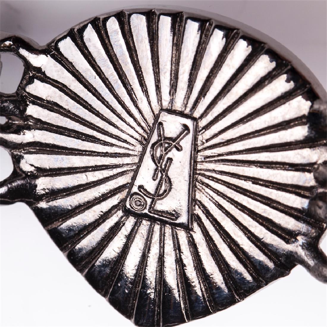 Yves Saint Laurent blackened metal bracelet and — image 3
