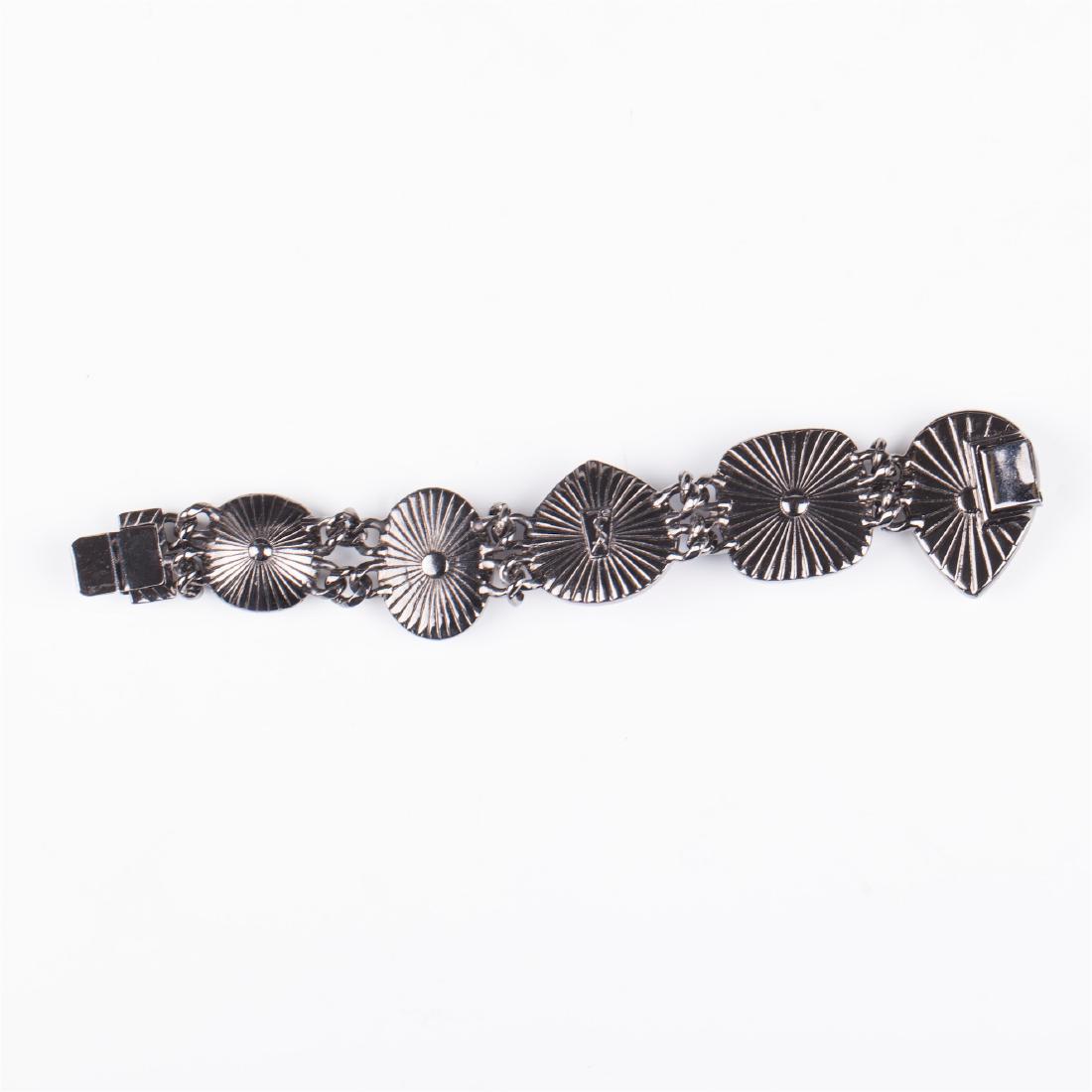 Yves Saint Laurent blackened metal bracelet and — image 4