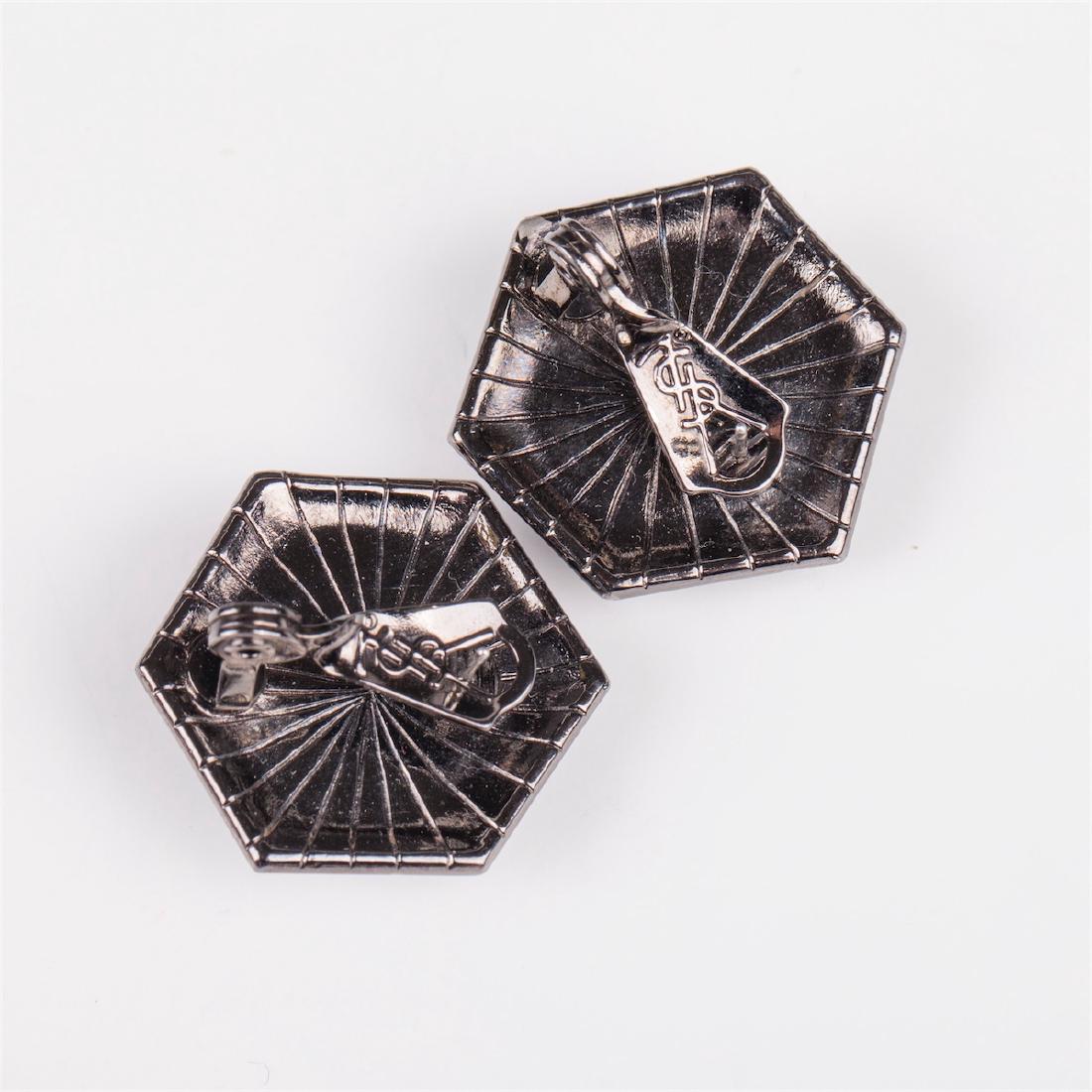 Yves Saint Laurent blackened metal bracelet and — image 5