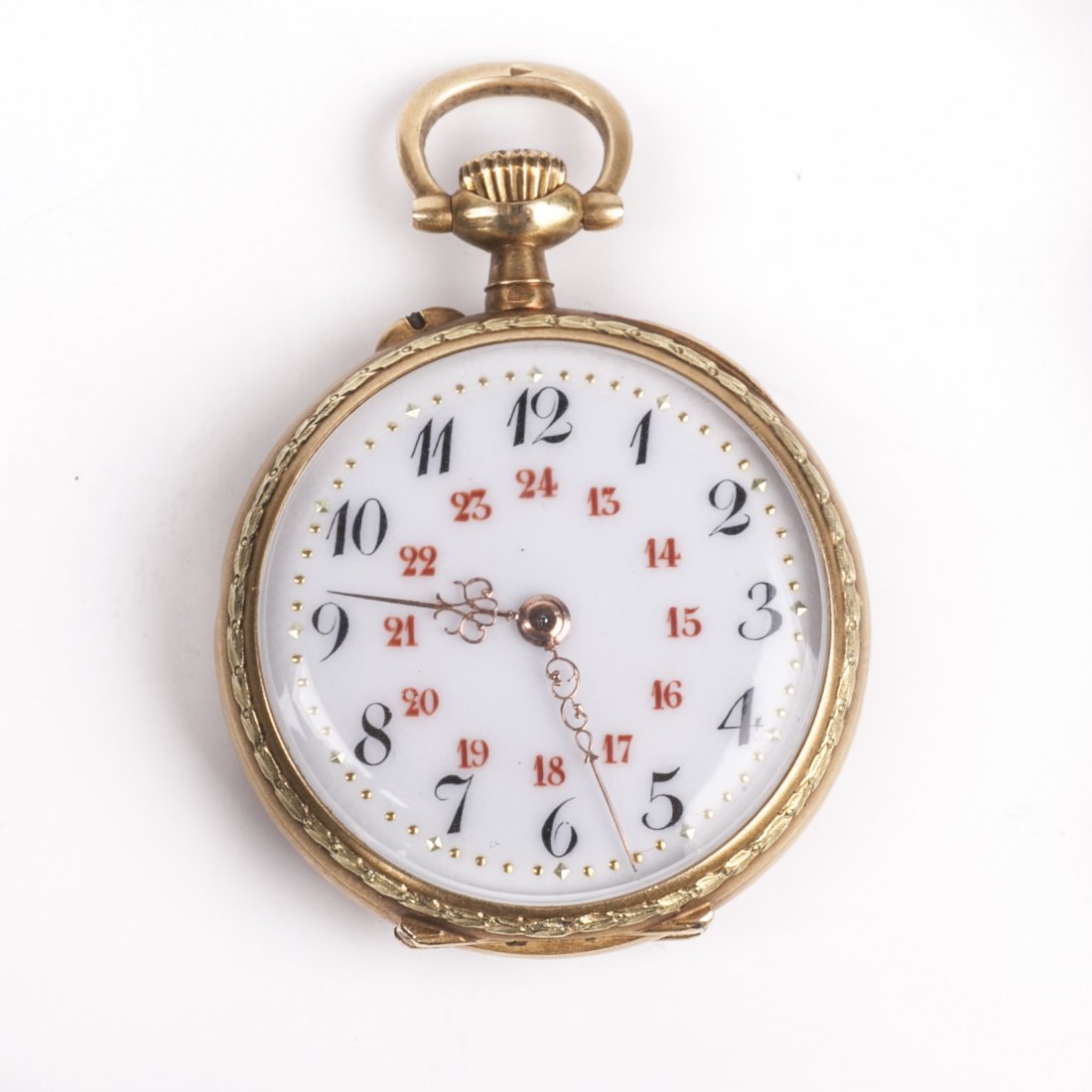 Open face gold pocket watch — image 2