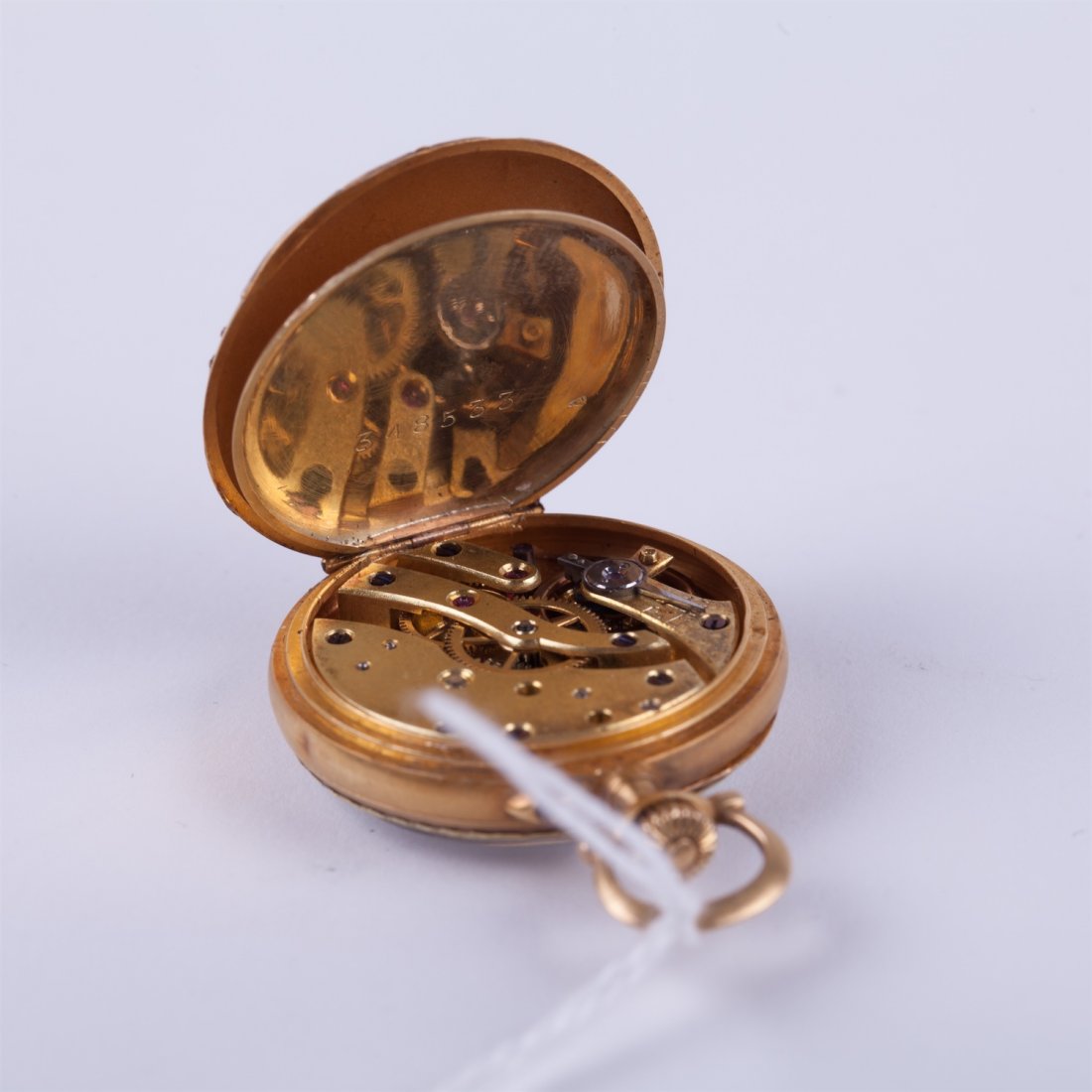 Open face gold pocket watch — image 4