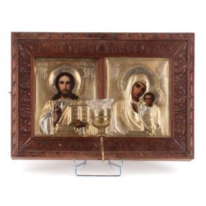 Russian icon "Wedding Pair": Christ Pantokrator and — image 1
