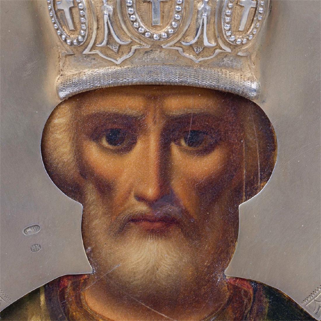 Unusual Russian Icon of Saint Nikolay Wonderworker — image 3