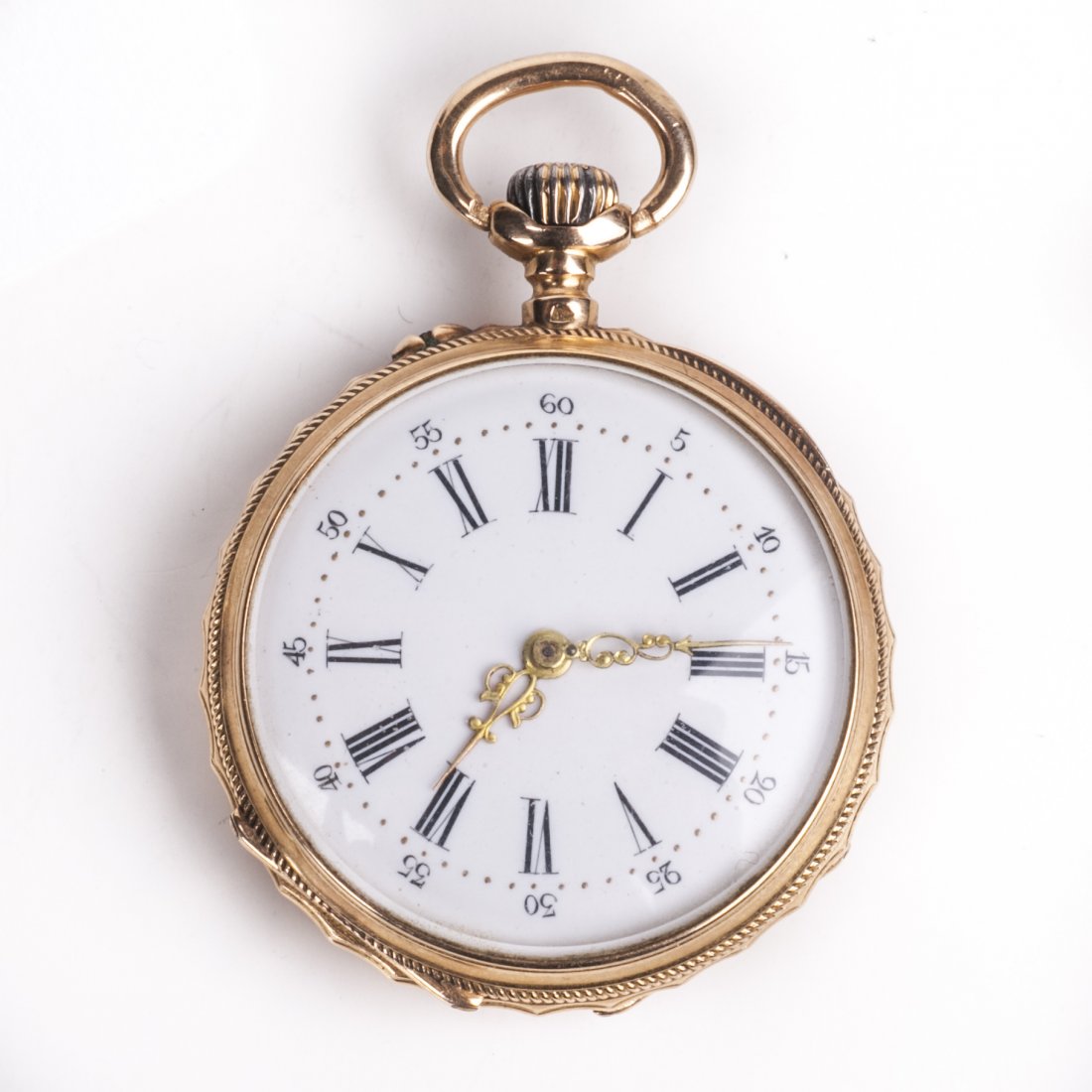 Open face gold pocket watch — image 2