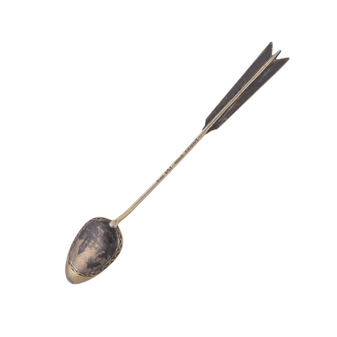 Russian silver-gilt and niello spoon — image 1