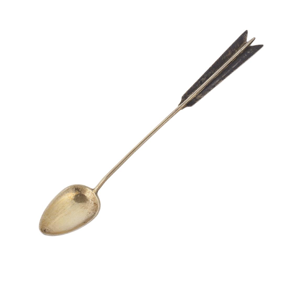 Russian silver-gilt and niello spoon — image 2
