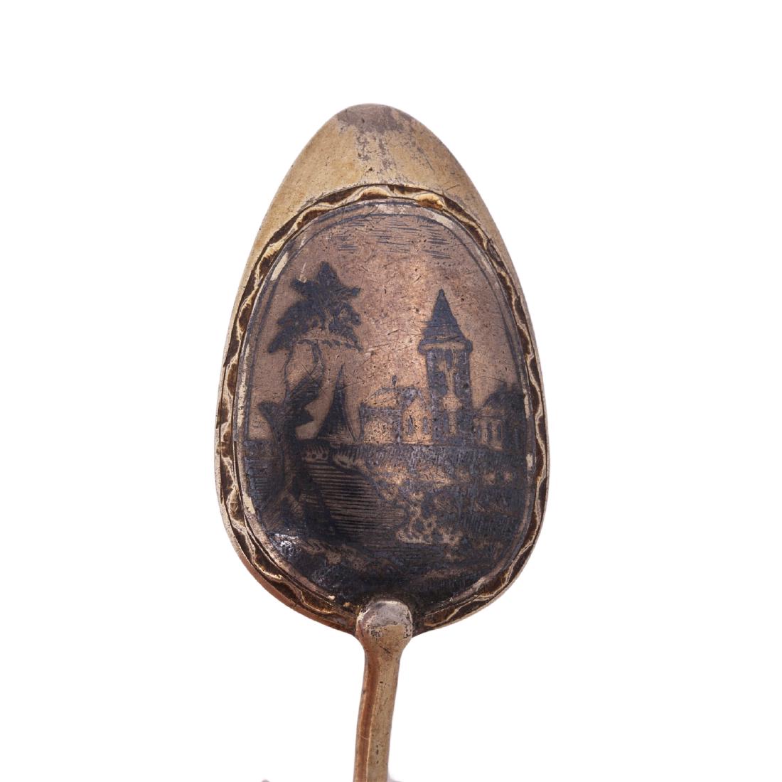 Russian silver-gilt and niello spoon — image 4