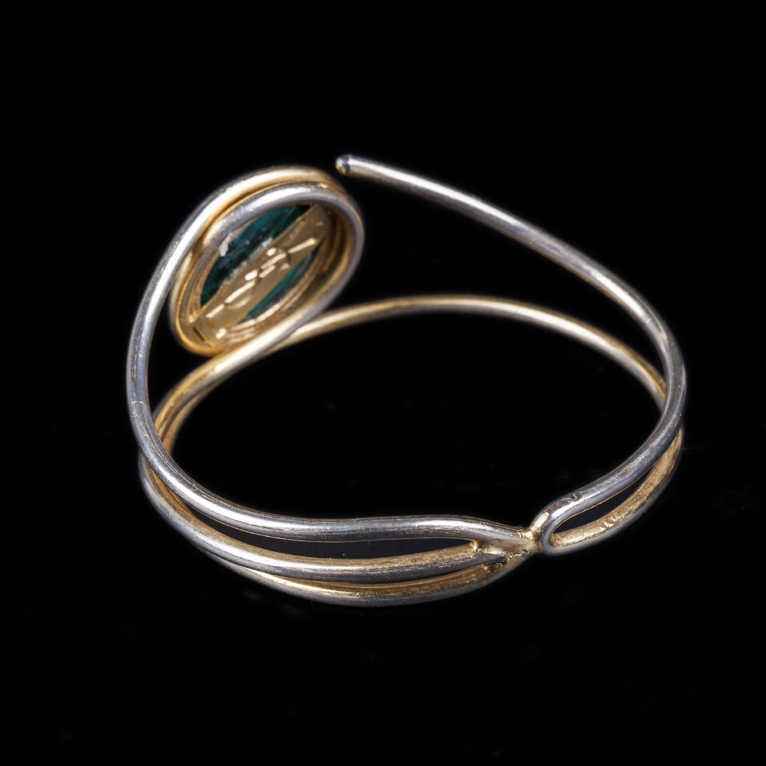 Yves Saint Laurent bracelet with green glass inlay. — image 2