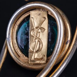 Yves Saint Laurent bracelet with green glass inlay. — image 3