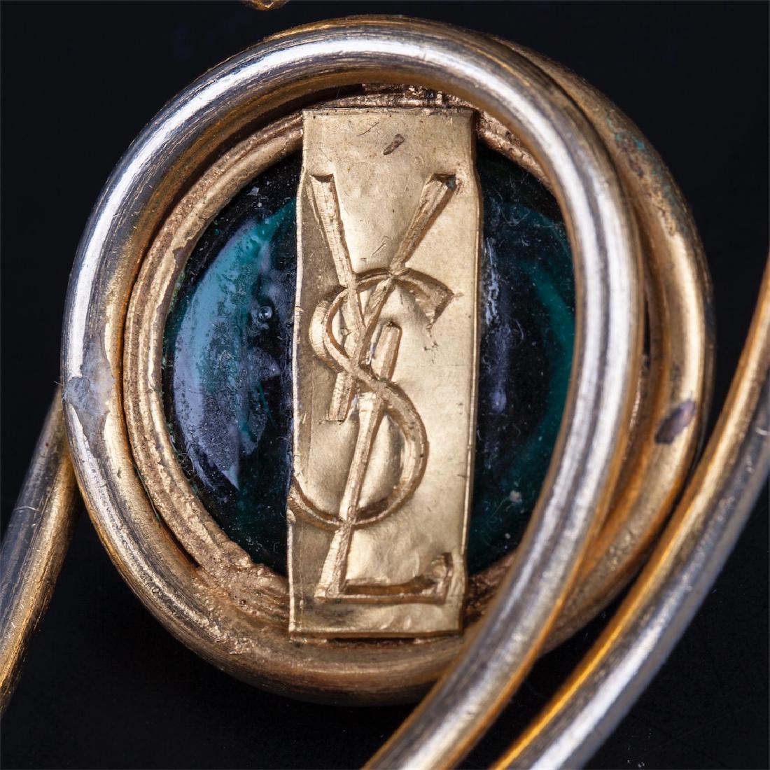 Yves Saint Laurent bracelet with green glass inlay. — image 3