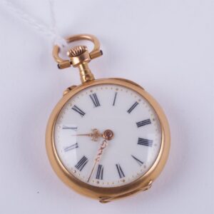 Gold "Le coultre" open face pocket watch — image 2
