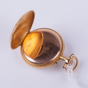 Gold "Le coultre" open face pocket watch — image 3