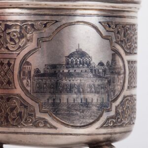 Russian silver-gilt and niello tea glass holder — image 4