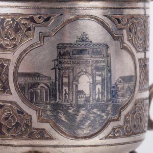 Russian silver-gilt and niello tea glass holder — image 5