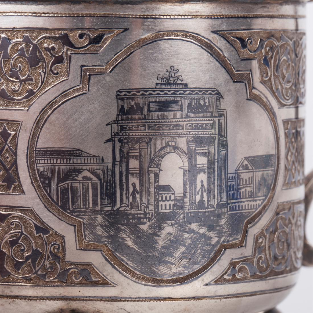 Russian silver-gilt and niello tea glass holder — image 5