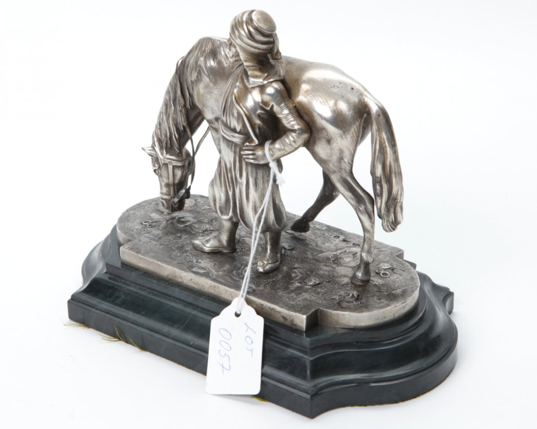 Russian silver horseman figure. — image 3