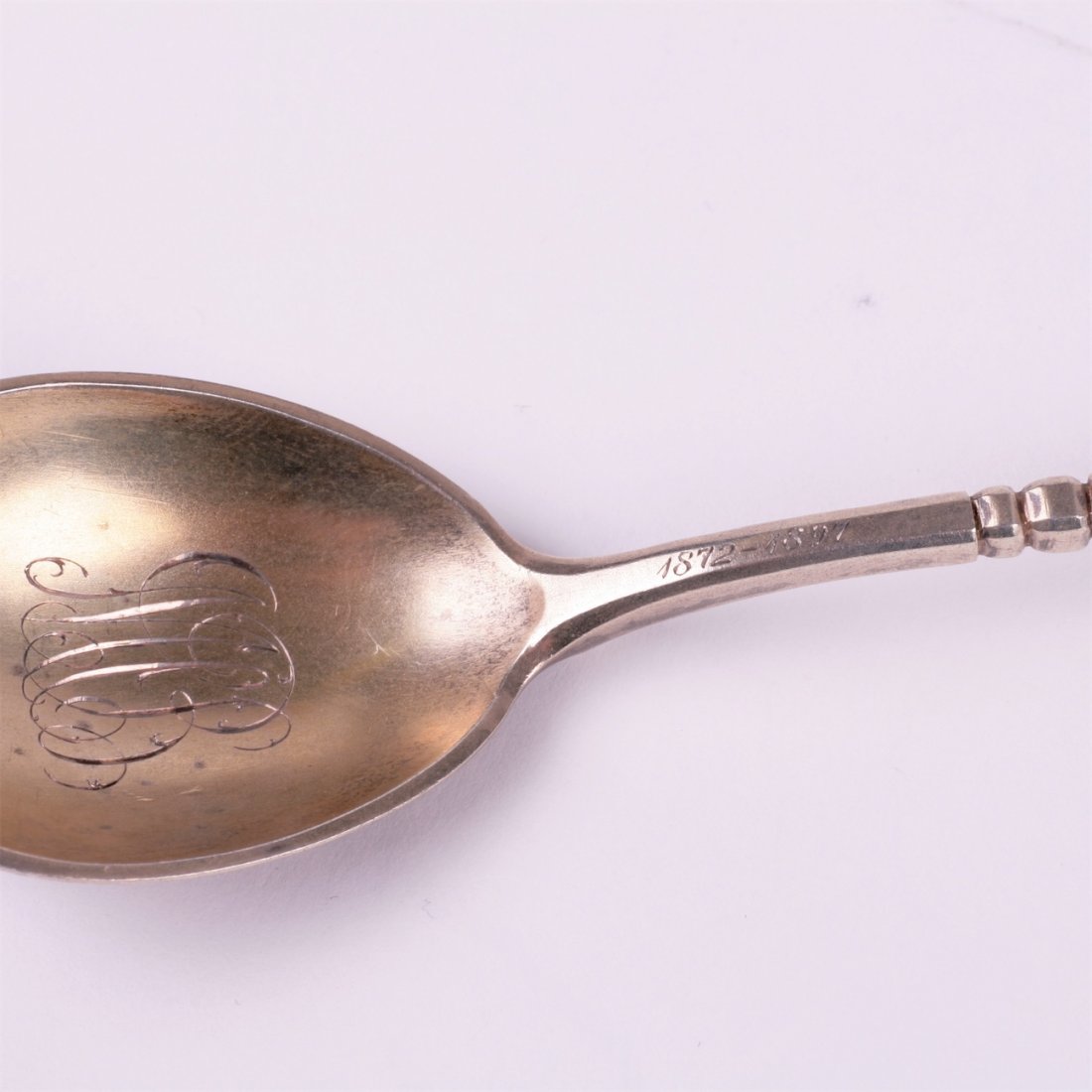 Russian silver spoon. Workshop of Grachev, makers mark — image 3