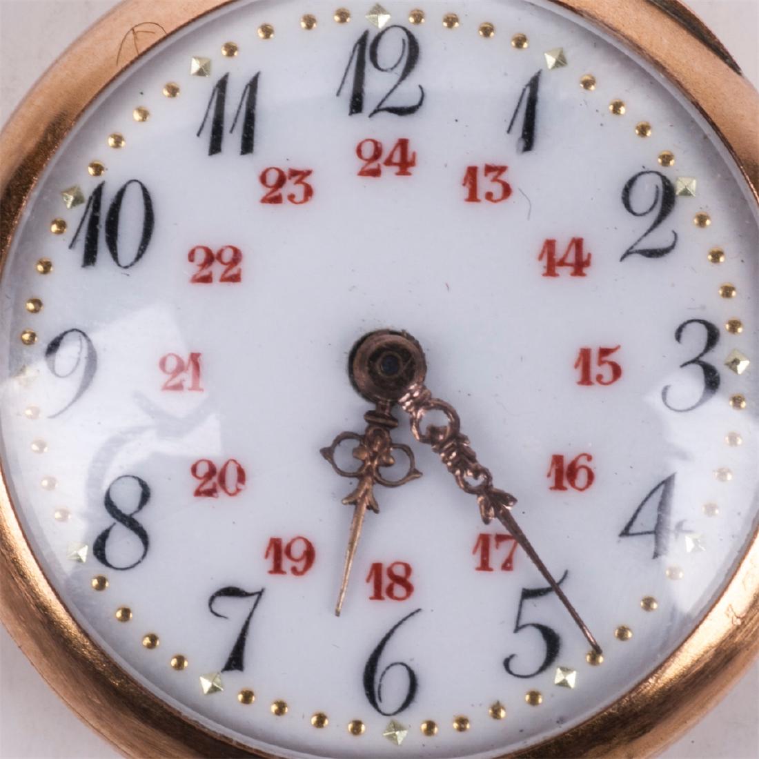 18K gold women's pocket watch with diamonds — image 3