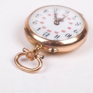 18K gold women's pocket watch with diamonds — image 4
