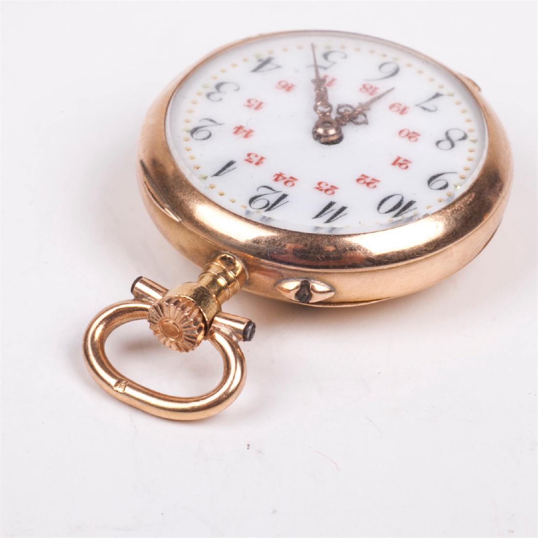 18K gold women's pocket watch with diamonds — image 4