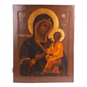 Huge Russian icon of Mother of God of Tihvin. Middle of — image 1