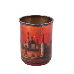 Russian silver and lacquer painted beaker — image 1