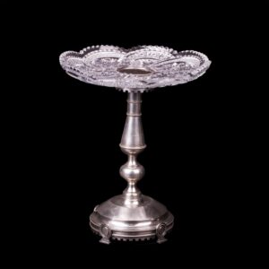 Russian style silver and cut-glass fruit bowl — image 1