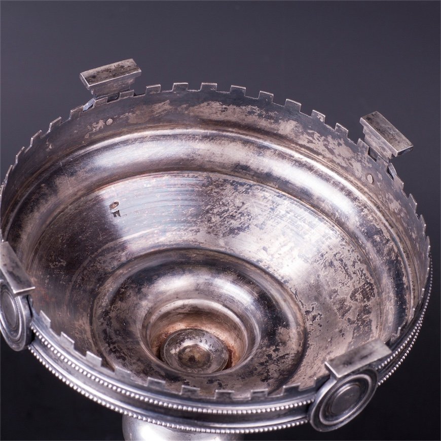 Russian style silver and cut-glass fruit bowl — image 5