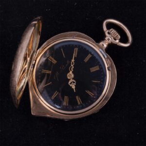 14K gold women hunter case pocket watch "Boutte" — image 5