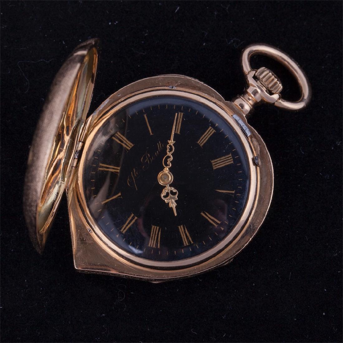 14K gold women hunter case pocket watch "Boutte" — image 5