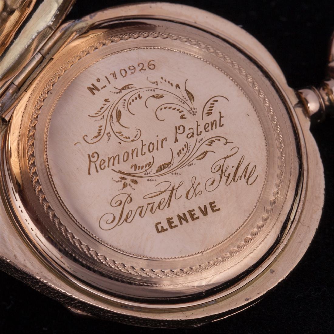 14K gold women hunter case pocket watch "Boutte" — image 7