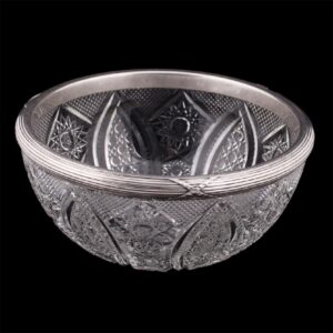Faberge silver and cut-glass vase — image 1