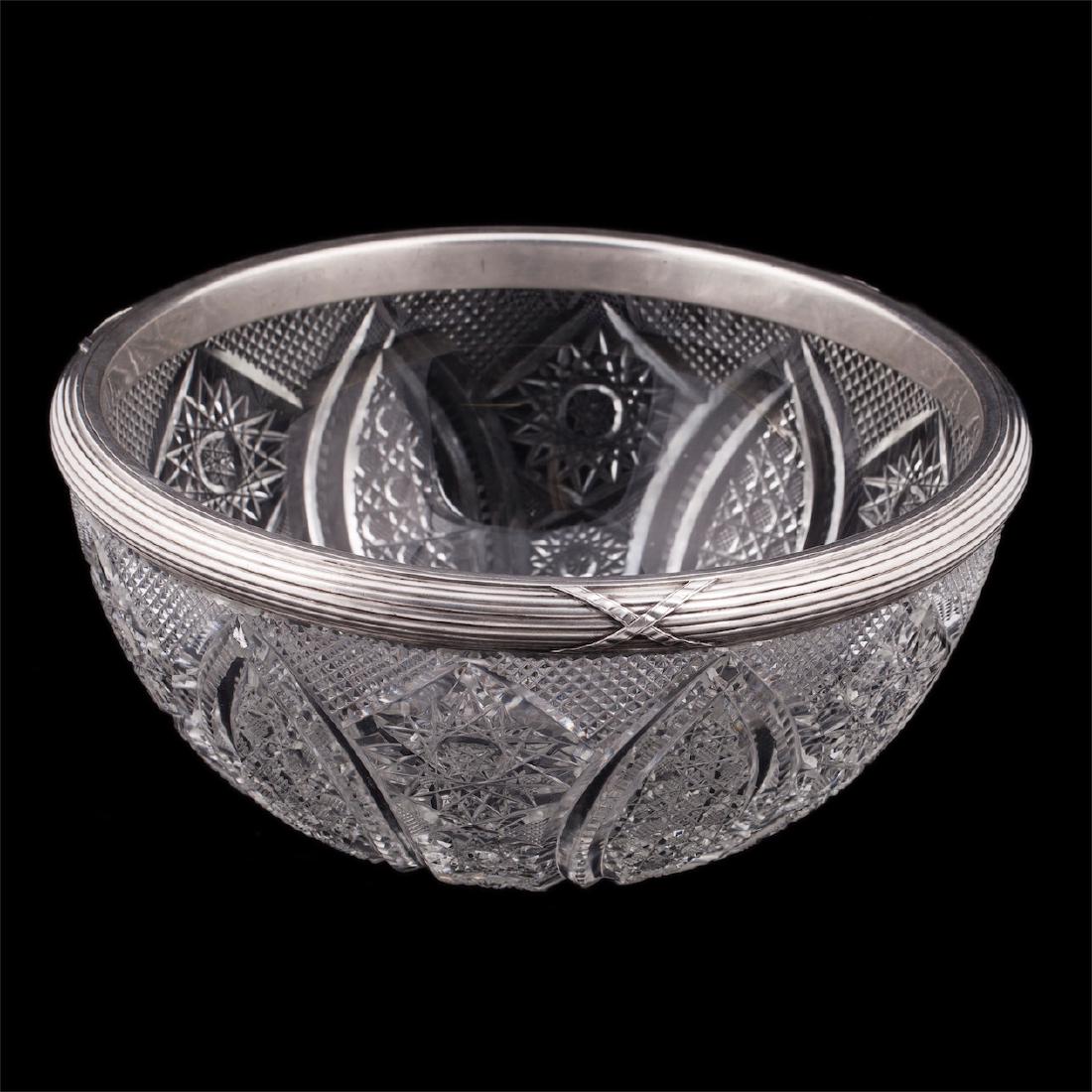 Faberge silver and cut-glass vase — image 1