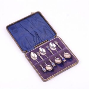French silver spoons 6 pieces in a box. — image 1