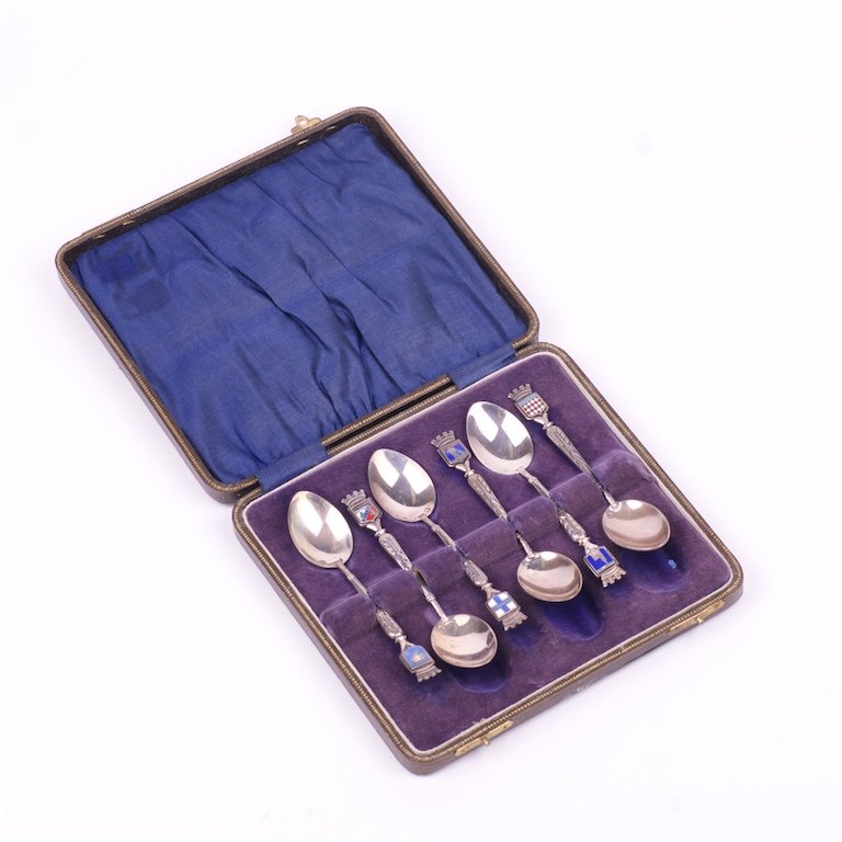 French silver spoons 6 pieces in a box. — image 1