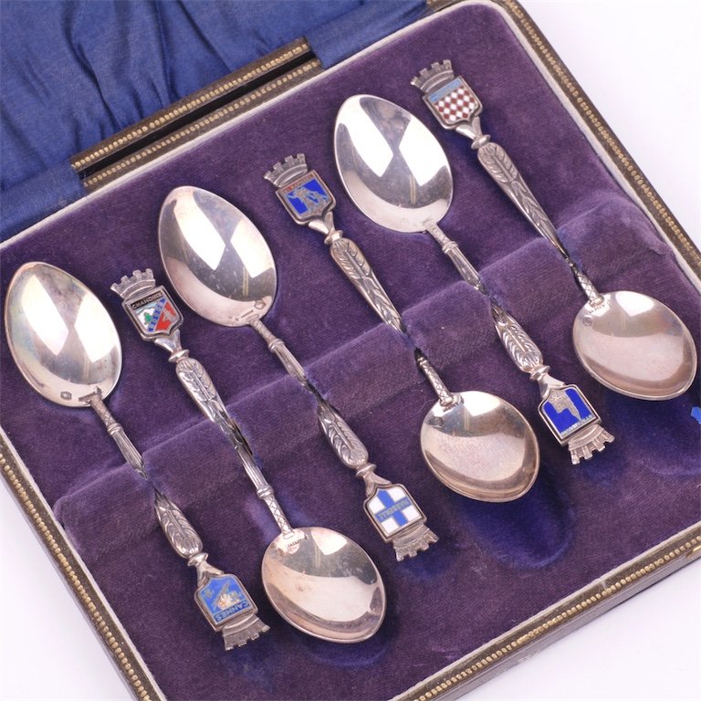 French silver spoons 6 pieces in a box. — image 2