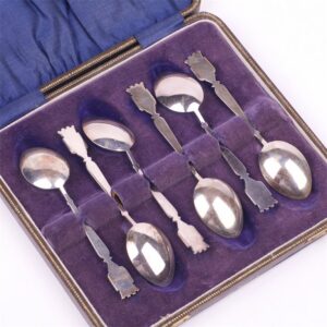 French silver spoons 6 pieces in a box. — image 3
