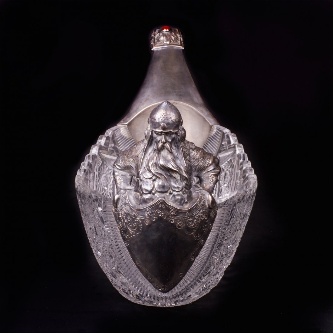Grand Russian Bogatyr gem-set silver and cut-glass — image 3