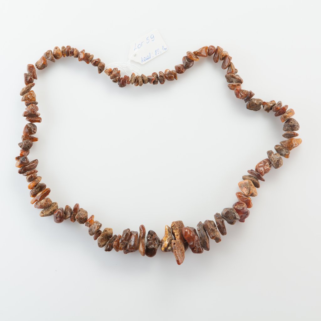 Natural Old Baltic Amber dark necklace. — image 2