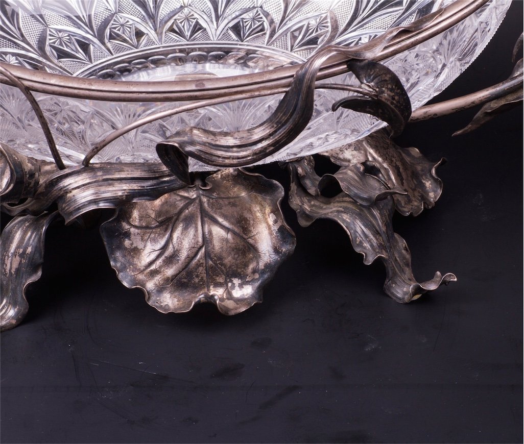 Exceptional Faberge silver-gilt and cut-glass fruit — image 4