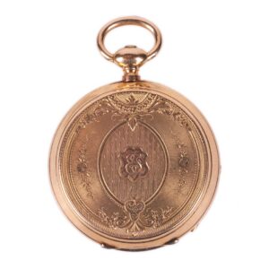 Gold open face pocket watch — image 1