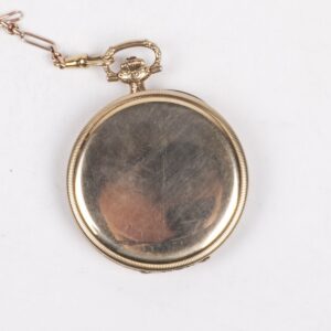 Gold pocket watch "Perla" with the gold chain in a box — image 5