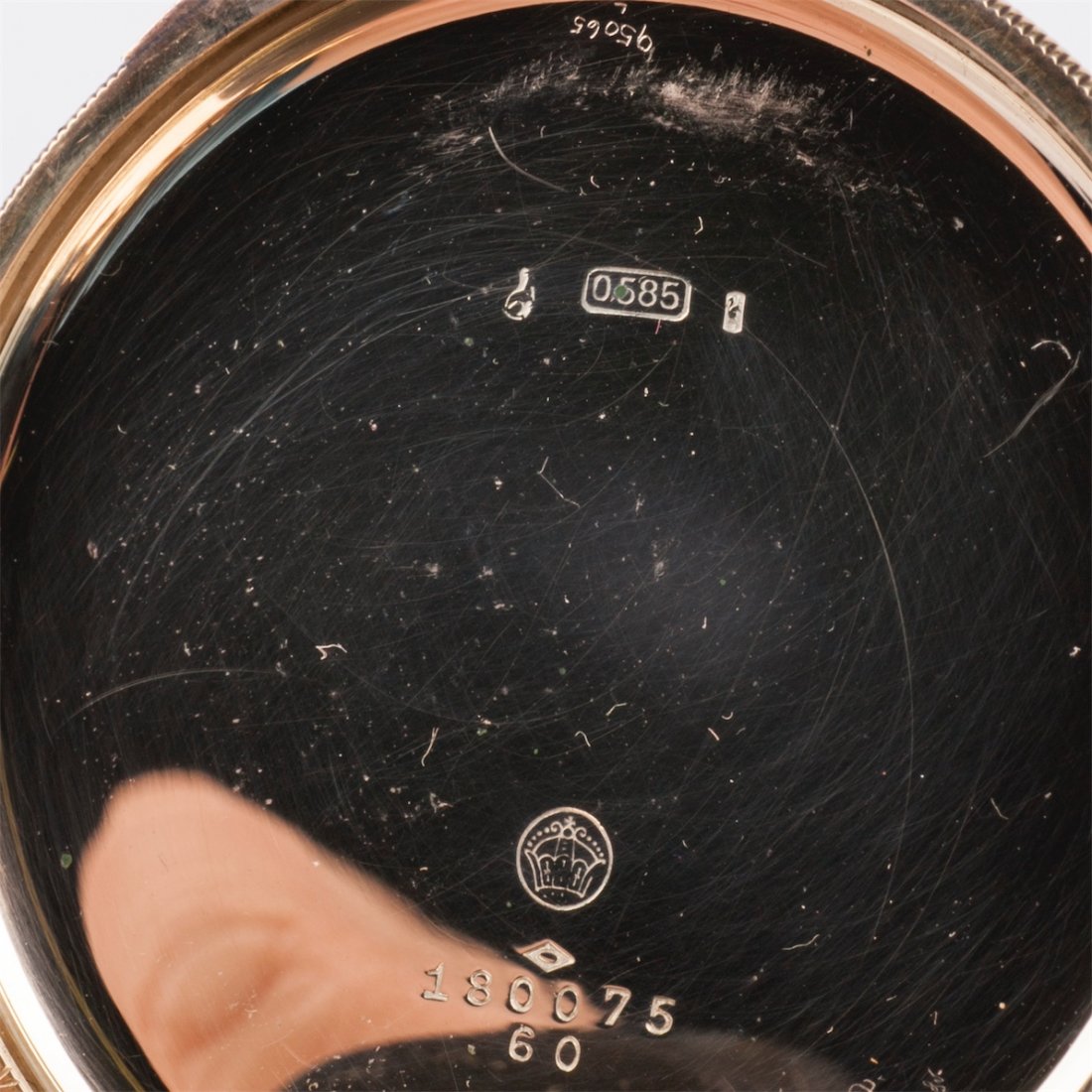 Gold pocket watch "Perla" with the gold chain in a box — image 7