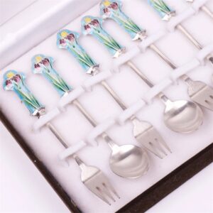 Set of 6 forks and 5 spoons with enamel. — image 3