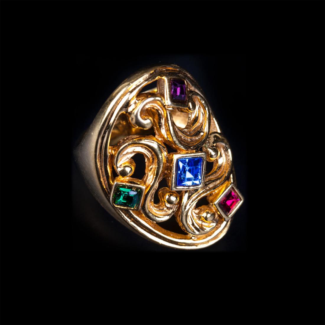 Vintage 1980s jeweled cocktail ring by Yves Saint — image 1