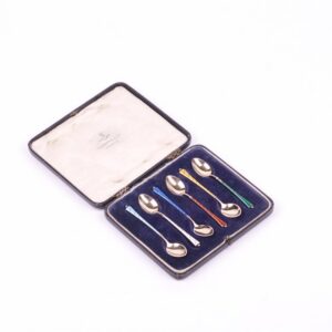 Danmark silver set of 6 spons in a box. — image 1