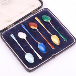 Danmark silver set of 6 spons in a box. — image 4