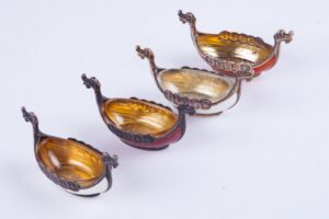 Norwegian silver salt cellars set of 4 pieces. — image 1