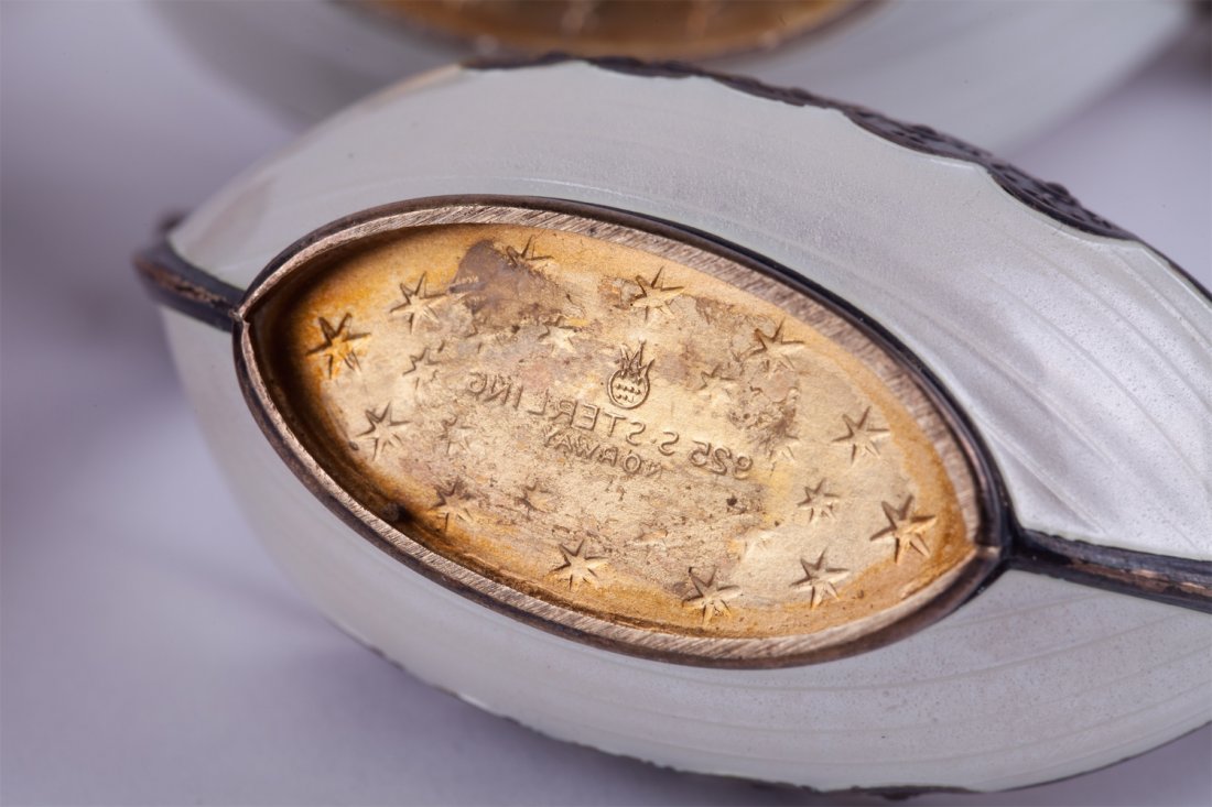 Norwegian silver salt cellars set of 4 pieces. — image 5