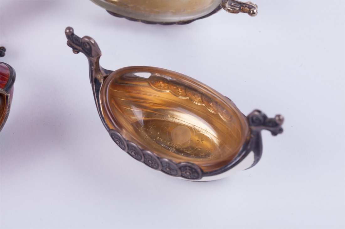 Norwegian silver salt cellars set of 4 pieces. — image 6